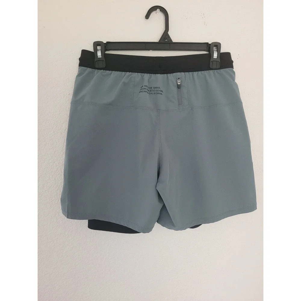 Vuori Mens Kore Shorts Blue Grey 2-in-1‎ Athletic Running Training Size S #P2